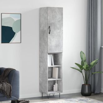 Berkfield Home Highboard Concrete Grey 34.5x34x180 cm Engineered Wood