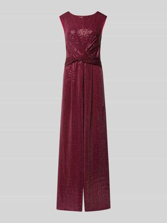 Vera Mont Relaxed Fit Jumpsuit mit Paillettenbesatz in Bordeaux, Gr&ouml;&szlig;e 36