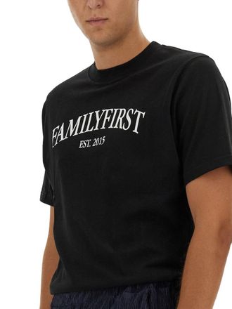 Family Fir$t Milano Logo-Embroidered Cotton T-Shirt - Black