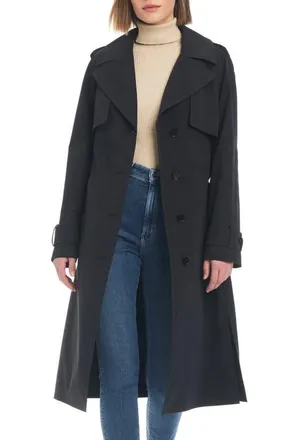 Kate Spade New York water resistant trench coat in Black at Nordstrom, Size X-Large