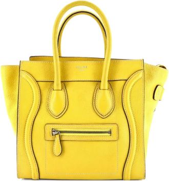 Celine Luggage Bag Grainy Leather Micro tote bag - Geel