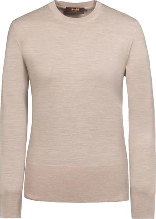 Moorer Nilufar trui met ronde hals - Beige