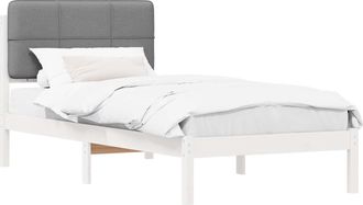 vidaXL Letto Con Testiera Rivestita Grigio Chiaro 80 X 200 Cm Vidaxl