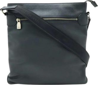 Louis Vuitton Pre-owned Cross Body Bags, male, Black, Size: ONE SIZE Pre-owned Taiga Leather Shoulder Bag