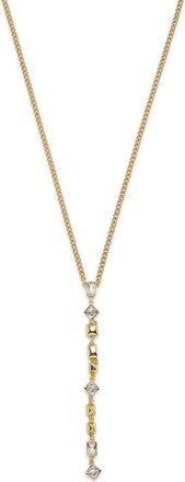 AllSaints Geometric Crystal Y-Necklace in Gold at Nordstrom Rack