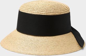 Simons Womens Raffia ribbon cloche hat Exclusive collection from Italy