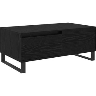 vidaXL Coffee Table Black Oak 90 x 50 x 36.5 cm Engineered Wood vidaXL
