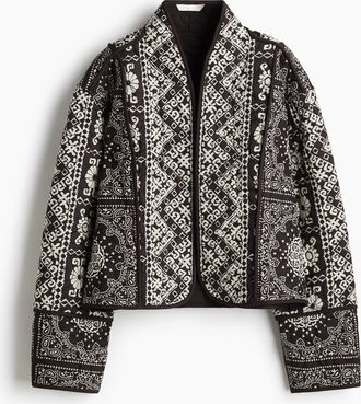 H&M Gesteppte Baumwolljacke - Schwarz