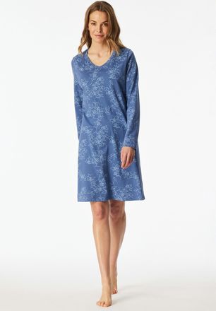 Schiesser Nachthemd UNCOVER BY SCHIESSER Uncover Nightwear, Damen, Gr. 50, N-Gr, blau (899, blau), Single Jersey, Obermaterial: 100% Baumwolle, bequem kniefrei,