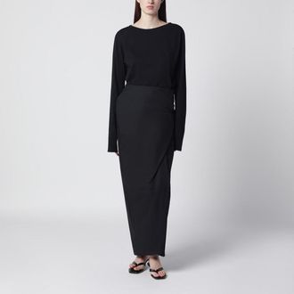 Our Legacy Twisted jersey dress in Void Black Clean