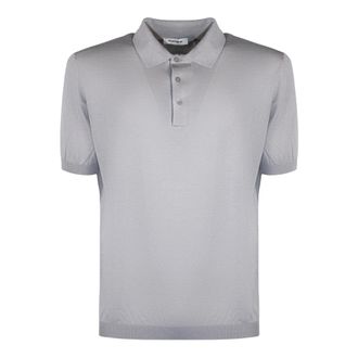 KANGRA Polo Shirts, male, Gray, Size: 2XL Silk and Cotton Blend Polo Shirt