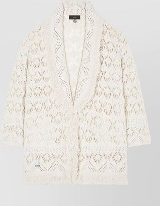 Alanui lagoon romance longline textured fringe cardigan