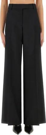 Alexander McQueen Black Wide Flat Front Pants