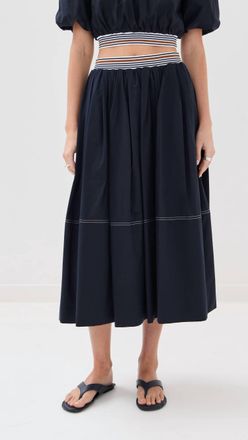 Veronica Beard Evelina Skirt In Navy