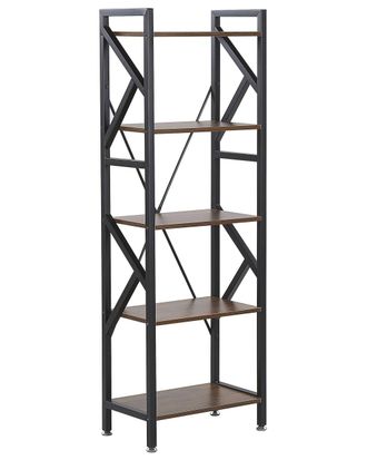 Beliani Estanter&iacute;a con 5 baldas 150 cm marr&oacute;n oscuro