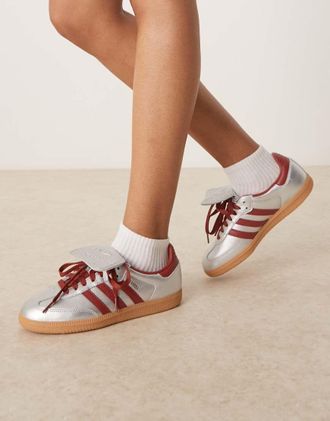 adidas Originals Samba LT - Sneakers argento metallizzato e rosse