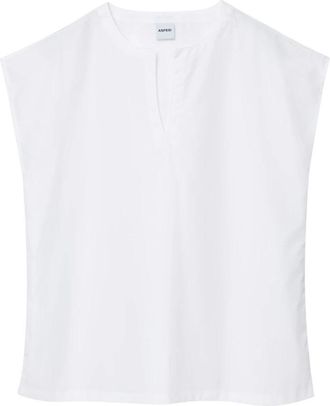 Aspesi Witte V-hals Shirt - Dames - Blouses - Wit - 2XS - Overhemden