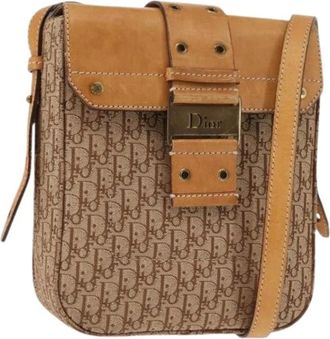 Dior Pre-owned Cross Body Bags, female, Beige, Size: ONE SIZE Pre-owned Trotter Canvas Shoulder Bag