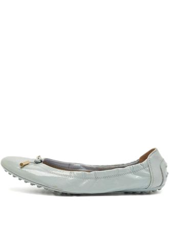 Tod's scrunch leather ballerina flats - Grey