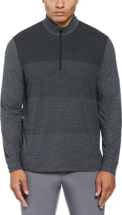 PGA TOUR Pga Tour Lux Touch Ombre Golf Sweater Mens Gray Zip Pullover FTS810
