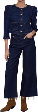 LE JEAN Juliette Wide Leg Ankle Jeans In Dark Side