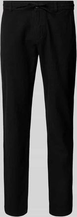 Lindbergh Lindbergh Tapered Fit Leinenhose mit elastischem Bund in Black, Gr&ouml;&szlig;e XXL