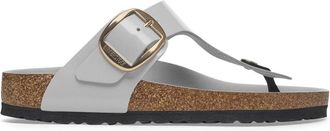 Birkenstock Gizeh Big Buckle Narrow Fit - Dames - Slippers - Grijs - 37 EU - Leer - Schoenen