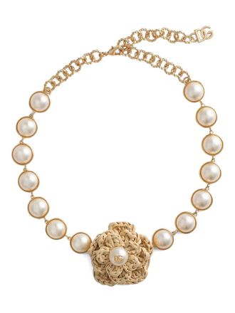 Dolce & Gabbana floral-motif necklace - Gold