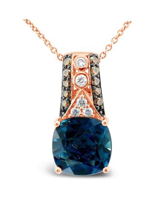 Le Vian 14K Strawberry Gold 3.60 Ct. Tw. Diamond & London Blue Topaz Pendant Necklace