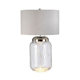 Netlighting Sola 2 Light Table Lamp Metal Work Polished Nickel in Grey