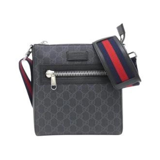 Gucci Pre-owned Cross Body Bags, female, Black, Size: ONE SIZE Pre-owned GG Supreme Canvas Shoulder Bag