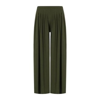 Max Mara Wide Trousers, female, Green, Size: XS Cicala Cropped Trousers