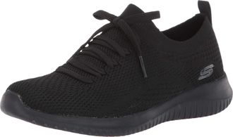 Skechers Womens Ultra Flex Statements Sneaker, Black, 3.5 UK