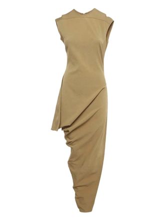 Rick Owens sleeveless asymmetric midi dress - Neutrals