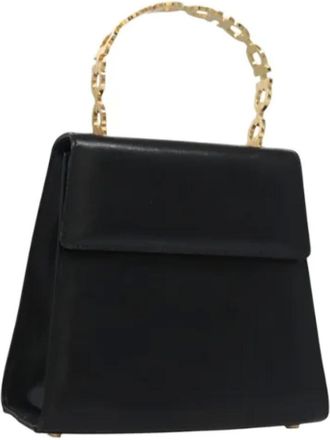 Ferragamo Pre-owned Handbags, female, Black, Size: ONE SIZE Pre-owned Leather Handbag
