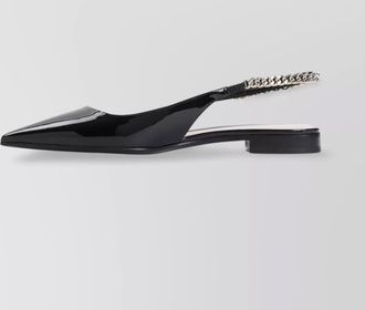 Gucci leather slingback ballerina chain detail