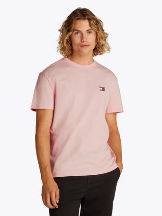 Tommy Jeans T-Shirt TOMMY JEANS TJM REG BADGE TEE EXT, Herren, Gr. XXL, rosa (precious pink), Single Jersey, Obermaterial: 100% Baumwolle, Basic, regular fit h&uuml;ft