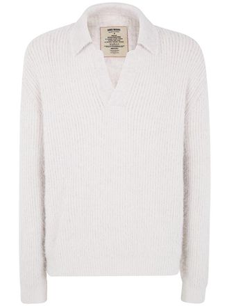 Uma Wang Stripes Wool Polo Top