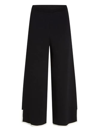 Karl Lagerfeld contrast-piping palazzo-pant - women - Viscose/Nylon - L - Black