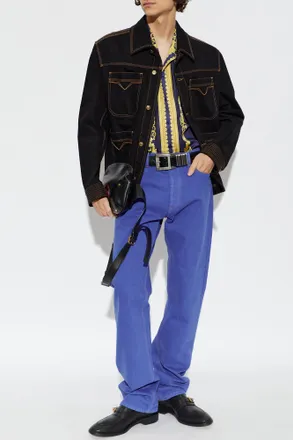 Versace Silk Shirt With New Barocco Print, Mens, Multicolour