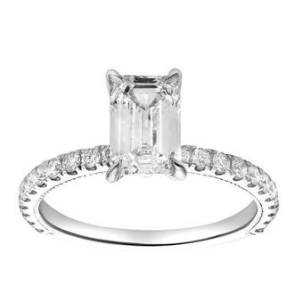 LuvMyJewelry Kiara 14K Gold Emerald Cut Lab Grown Diamond Engagement Ring - 2 ct in 14K White Gold at Nordstrom, Size 6.5