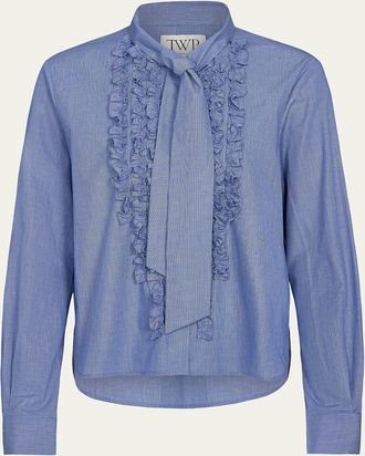 TWP Connor Top in Micro Check