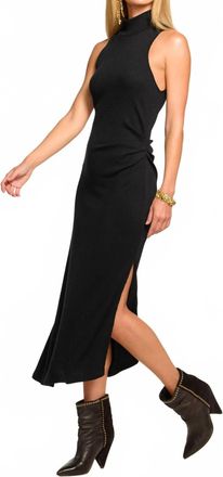 Ramy Brook Ximena Rib Knit Midi Dress In Black