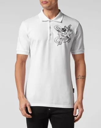 Philipp Plein Polo Shirt Snake Men in White at Nordstrom, Size Xxx-Large