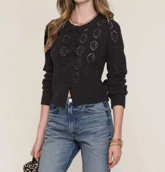 Heartloom Joelle Fitted Cardigan In Black