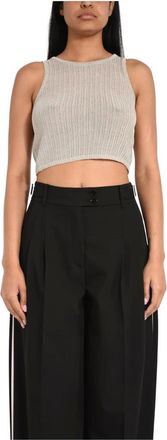 Patrizia Pepe Tops, Dames, Beige, S, Polyester, Mouwloze Top