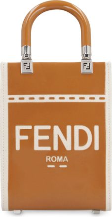 Fendi Womens Mini Sunshine Handbag Beige Polyamide Handbags Hand Bags