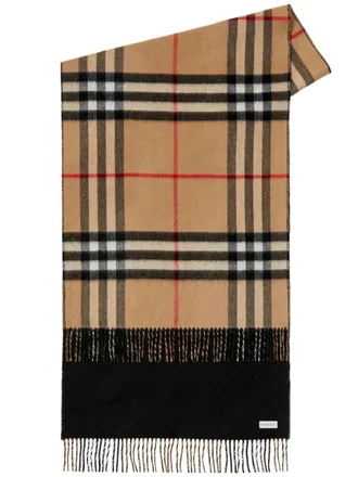 Burberry Sciarpa reversibile a quadri in cashmere - Nero