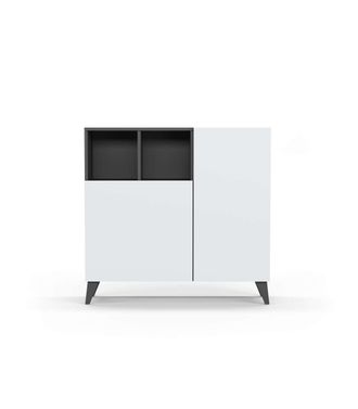 HERDASA Herdasa - Zapatero Modelo 510, Acabado Grafito/blanco, 90x90x26 (alto X Ancho X Fondo)