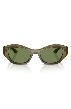 Ferrari 53mm Cat Eye Sunglasses in Striped Green /Green Red at Nordstrom